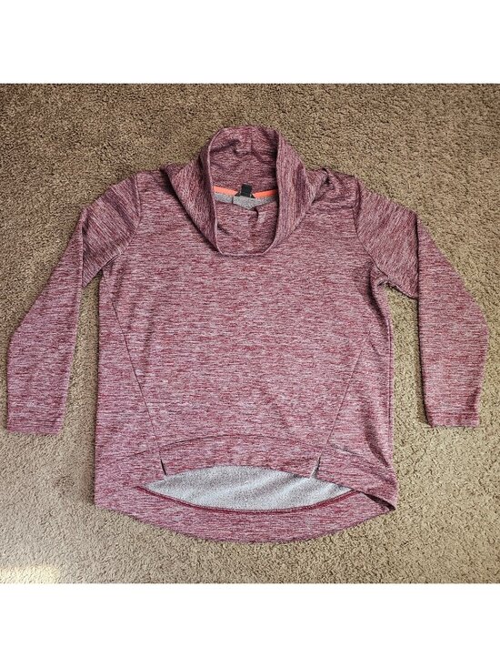 Eddie Bauer Tops - Eddie Bauer Cowl Neck Pullover Womens L Red High Low Hem Sweatshirt Athleisure